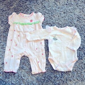 3-6 mo pink baby girl onesies